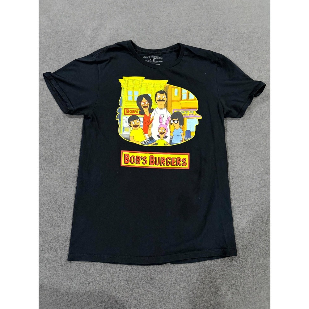 Belcher‎ Family Bob's Burgers T Shirt Mens Small Black Graphic Print Cotton